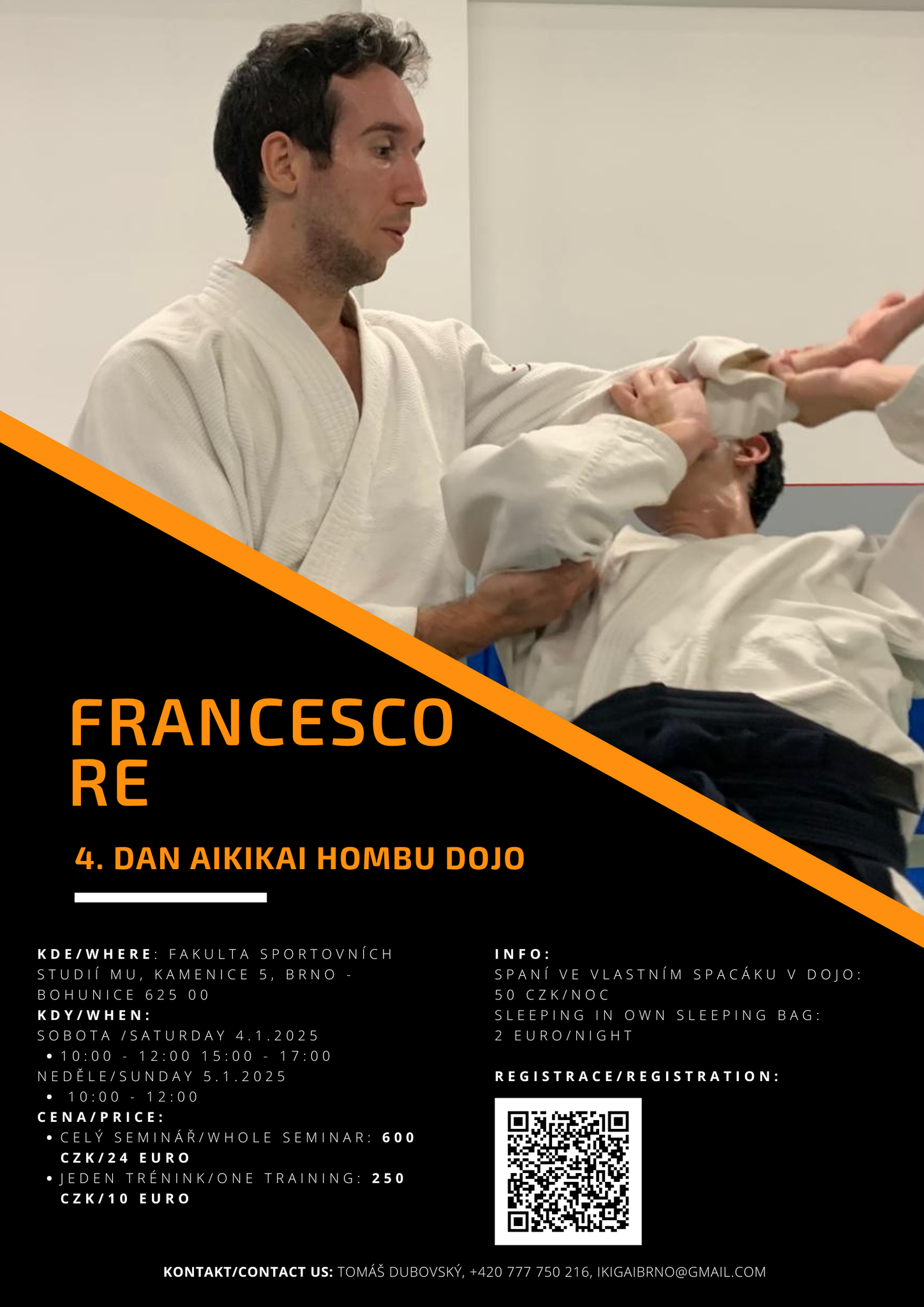 Stáž | Francesco Re (4. Dan Aikikai) | 4.-5.1.2025